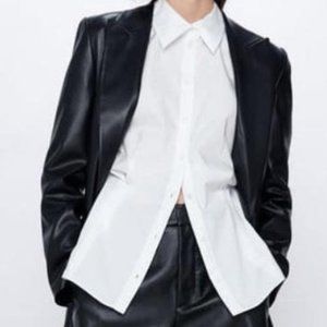 Zara Faux Leather Blazer